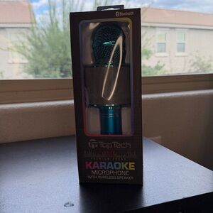 Blue Karaoke Microphone with Wireless Speaker